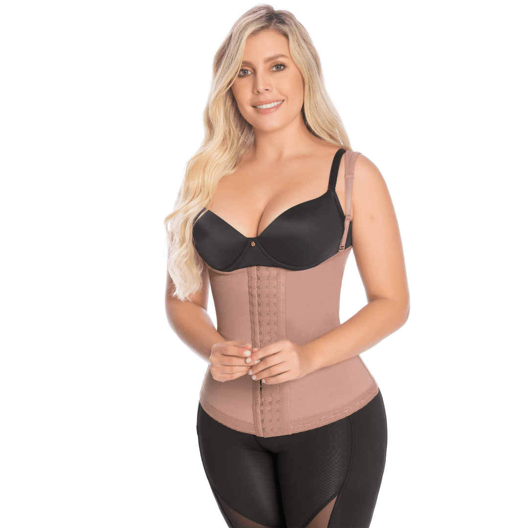 Delie Fajas High compression girdle hip hugger with straps and braless –