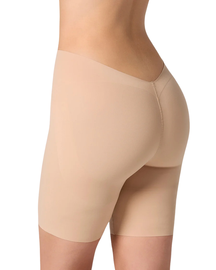 Beige shapewear shorts with low back cut