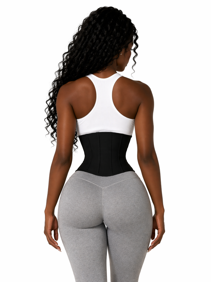 Short torso waist cincher black
